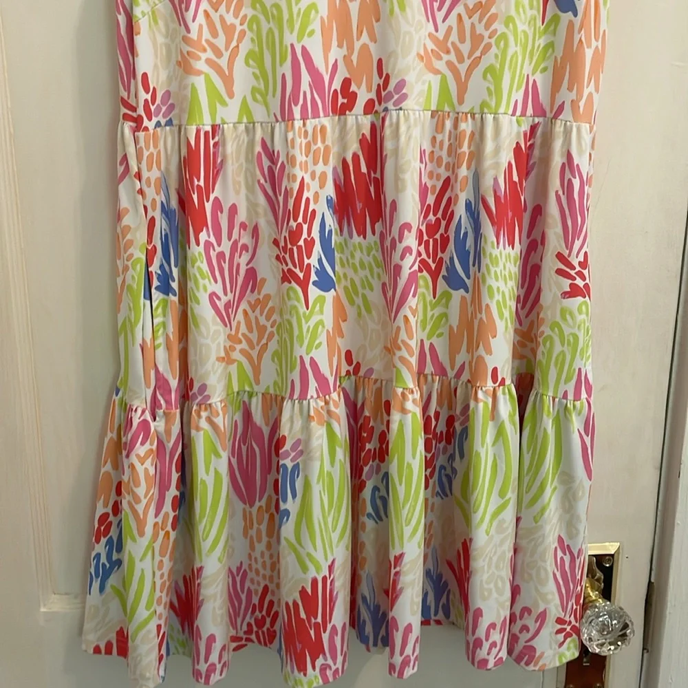 SOLD. New Mary Square Newport Dress Coral Cove White UPF 50 size Medium - Picture 7 of 16